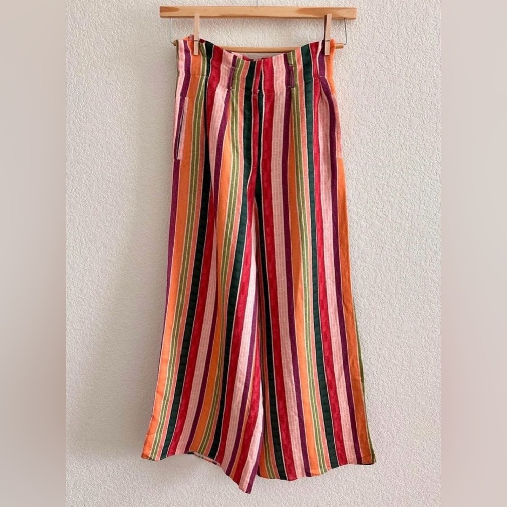 Anthropologie Farm Rio Striped Wide-Leg Pants XS
